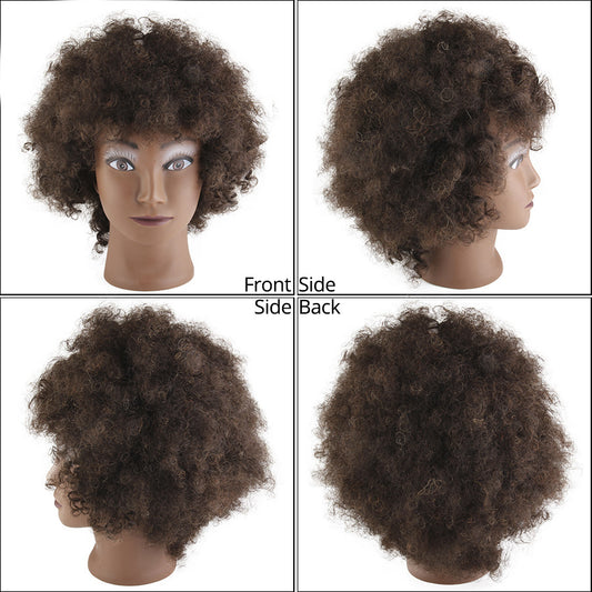 Cabeza Maniquí de Cabello Humano Real Negro - Image 2