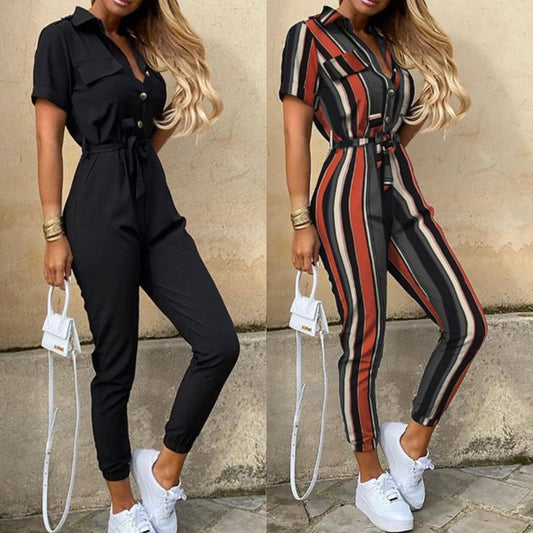 Jumpsuit con Solapa Estampada