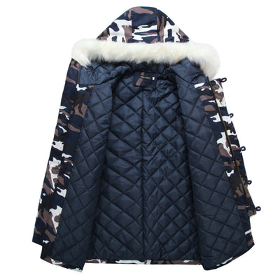 Abrigo Acolchado Camuflaje con Cuello de Piel Sintética - Image 3