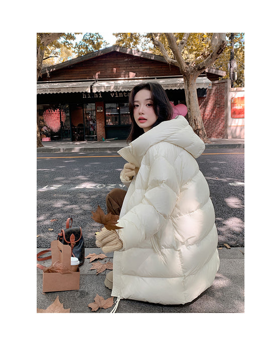 Abrigo Acolchado de Pato Blanco Largo Invierno Diseño Coreano Mujer - Image 30