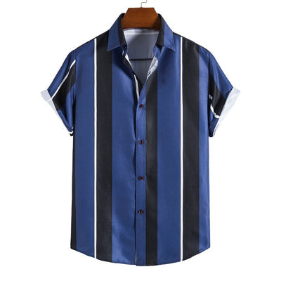 Camisa Casual de Rayas para Hombre - Manga Corta - Image 6