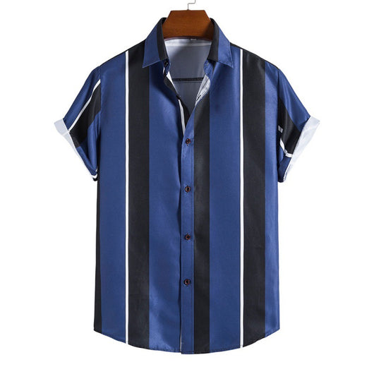 Camisa Casual de Rayas para Hombre - Manga Corta - Image 6
