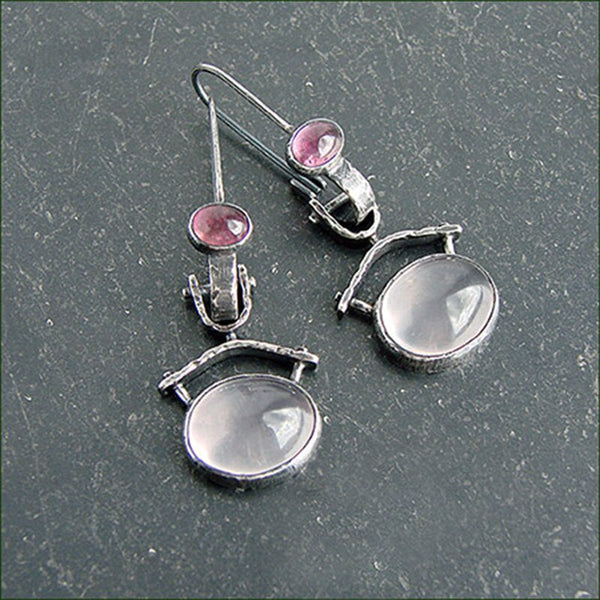 Aretes de Calcedonia y Amatista