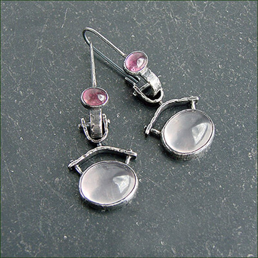 Aretes de Calcedonia y Amatista