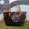 Bolso Tote para Mujer con Estampado Leopardo y Patrón Vaca - Bolsa de Hombro Grande Capacidad PU