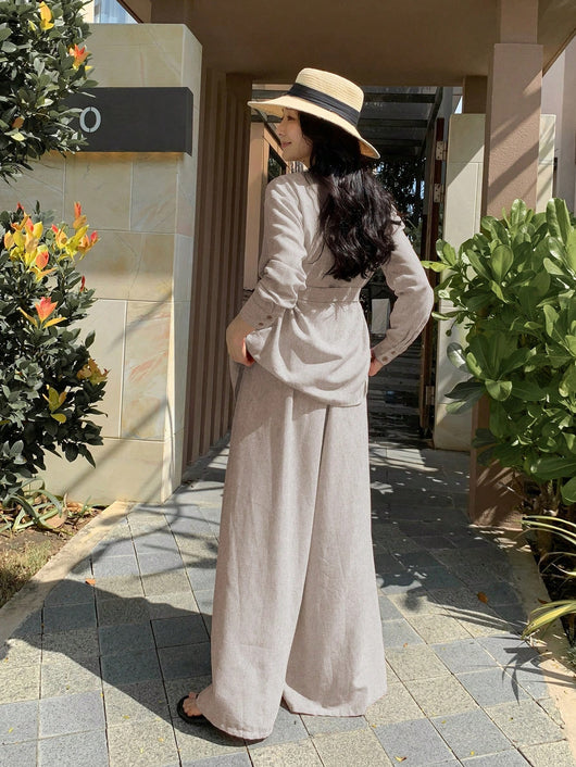 Conjunto Elegante: Blusa y Pantalón de Pierna Ancha - Image 10