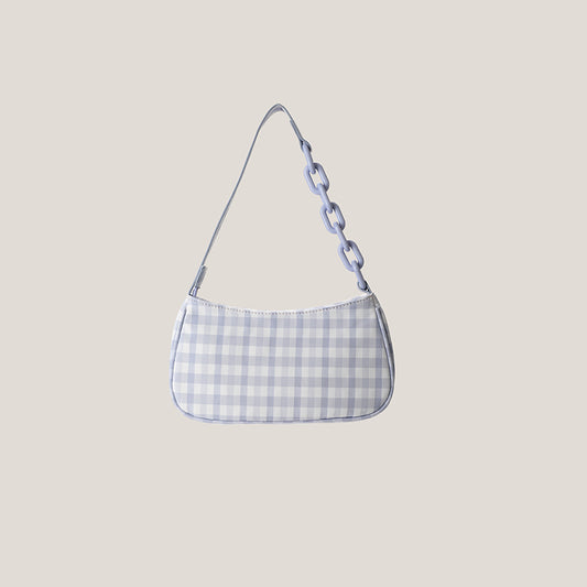Bolso Baguette de Cuero con Cadena Lattice
