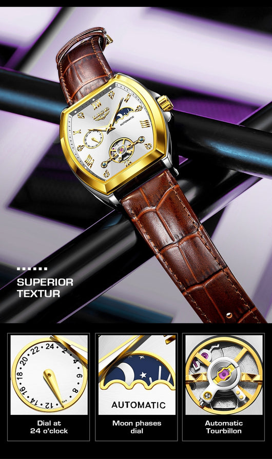 Reloj Mecánico Tourbillon para Hombre Multifuncional Resistente al Agua - Image 12