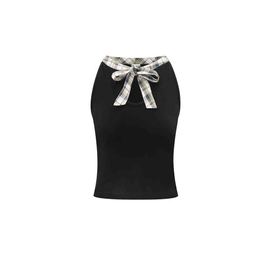 Chaleco Halter Cuadros Patchwork con Moño - Image 17