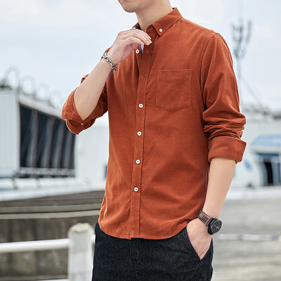 Camisa de Pana para Hombre de Manga Larga - Image 38