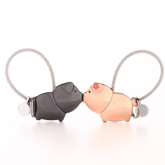Llavero Pareja de Cerditos Besándose