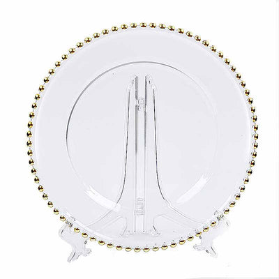 Plato de Vidrio Decorativo con Cuentas Doradas - Image 4