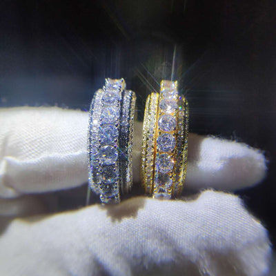 Anillo Hip-hop Giratorio con Diamantes y Circones Micro Incrustados - Image 3
