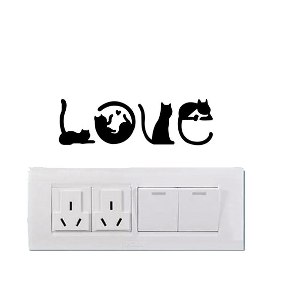 Calcomanía Automotriz Creativa: Los Gatos Deletrean AMOR