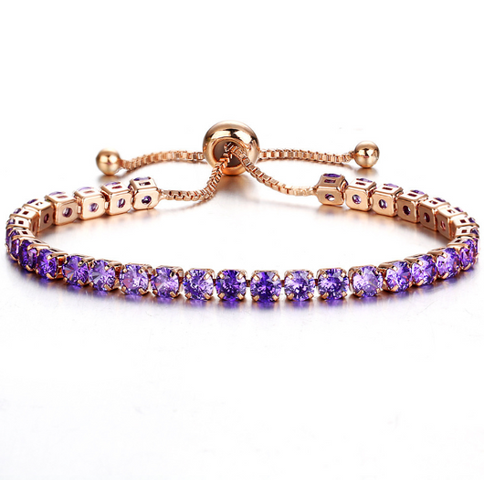 Pulsera de Cristal con Deslizador Ajustable - Joyería Chapada en Oro para Mujer - Image 11