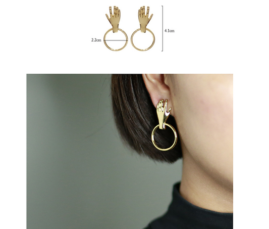 Aretes de Palma Dorados - Plata 925 con Baño de Oro 18K - Image 2