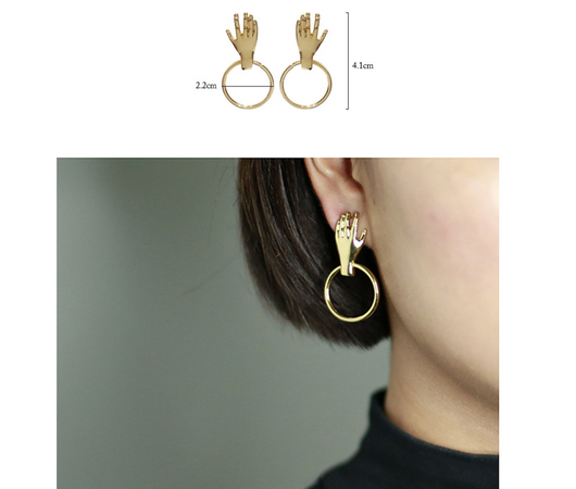 Aretes de Palma Dorados - Plata 925 con Baño de Oro 18K - Image 2