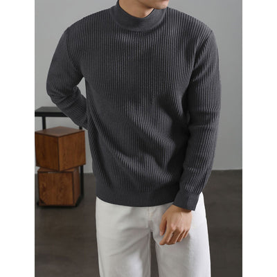 Suéter Cuello Tortuga Coreano para Hombre con Rayas Verticales - Image 5