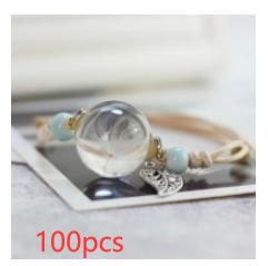 Pulsera Esfera de Cristal con Flores Secas - Diente de León y Estrellas - Image 48
