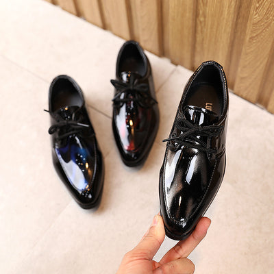 Zapatos Escolares Elegantes para Niños - Punta Fina con Tacón Bajo y Cordones - Image 5