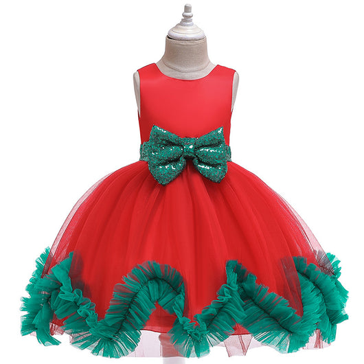 Vestido de Princesa Navideño para Niñas - Elegancia Europea y Americana - Image 6
