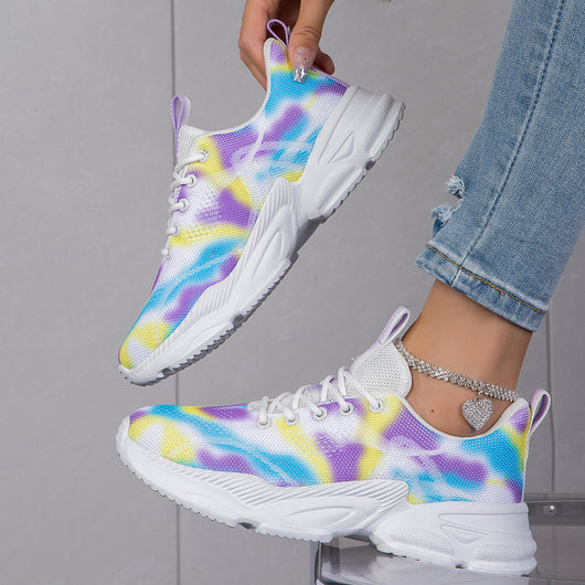 Tenis Casuales Floreados Talla Grande con Cordones - Image 17