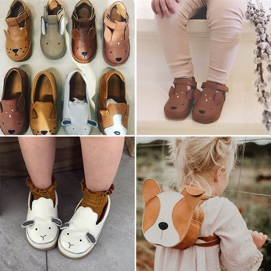 Zapatos de Cuero con Diseño Animal Adorable
