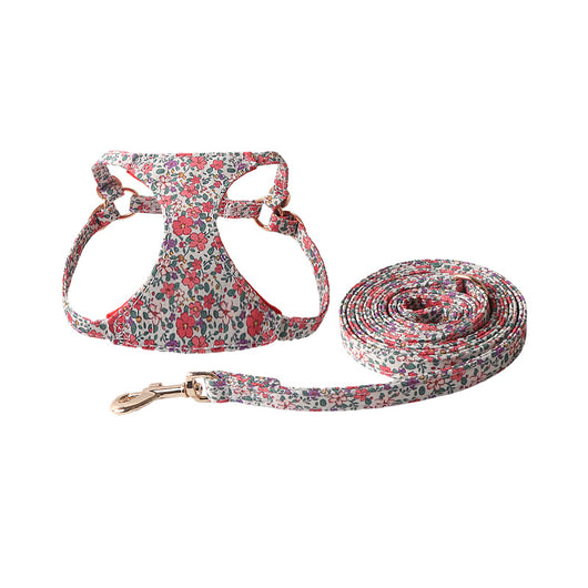 Arnés Floral para Mascotas con Correa de Paseo - Image 10