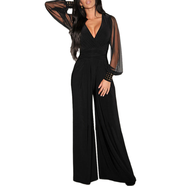 Jumpsuit de Pierna Recta con Costuras de Malla y Remaches - Image 12
