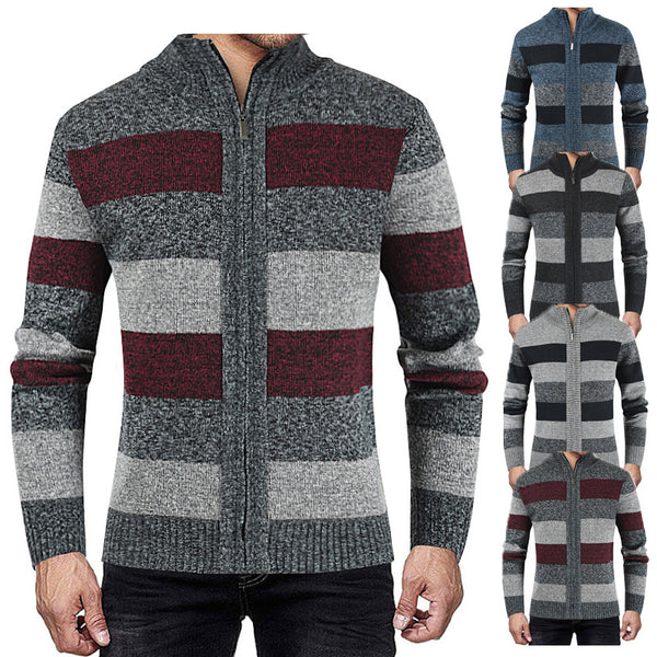 Cardigan Raglan Tallas Grandes para Hombre - Suéter Bicolor Manga Larga