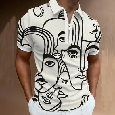 Polo Estampado Casual Talla Grande para Hombre - Image 4
