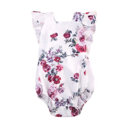 Pelele Floral Martina para Bebé Niña - Encaje Bordado Blanco