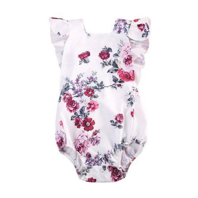 Pelele Floral Martina para Bebé Niña - Encaje Bordado Blanco