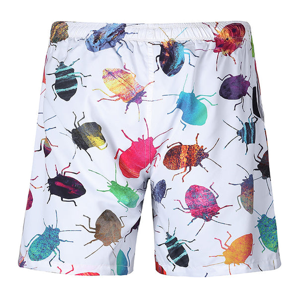 Pantalones Cortos de Playa con Estampado 3D de Insectos - Diseño Moderno y Versátil