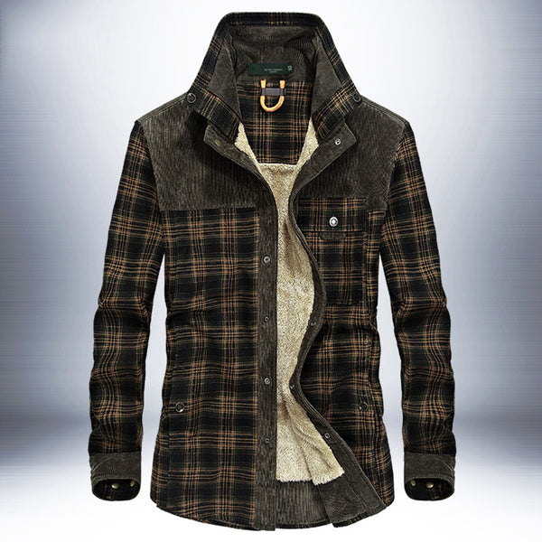Chaqueta de Invierno para Hombre Acolchada Térmica Algodón Puro a Cuadros
