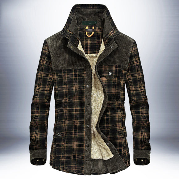 Chaqueta de Invierno para Hombre Acolchada Térmica Algodón Puro a Cuadros