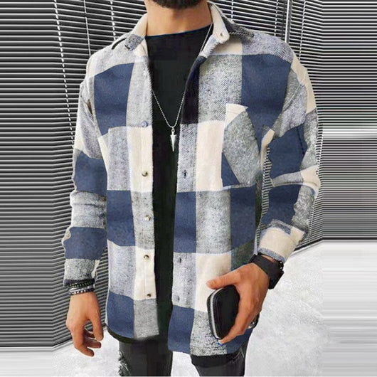 Camisa de Cuadros con Estampado a Juego de Colores para Hombre - Image 15