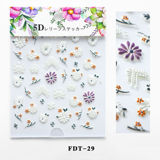 Calcomanías de Uñas con Relieve Serie Flores - Image 20