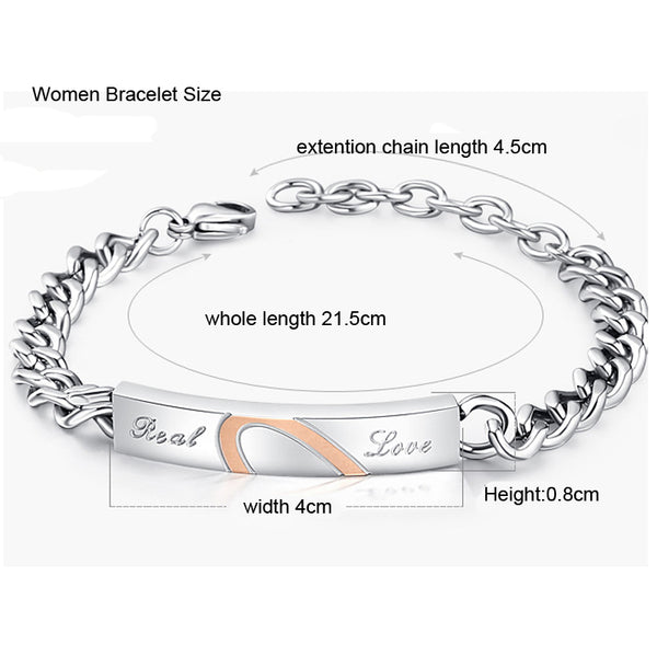 Pulsera de Pareja Puzzle en Acero Titanio Chapado - Diseño Coreano
