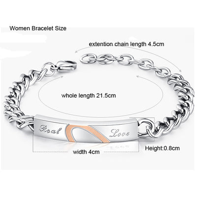 Pulsera de Pareja Puzzle en Acero Titanio Chapado - Diseño Coreano - Image 2