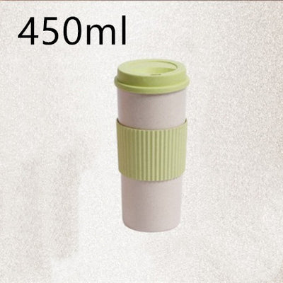 Taza Térmica Reutilizable de Fibra de Trigo con Tapa - Vaso Aislante para Café y Viajes - Image 13