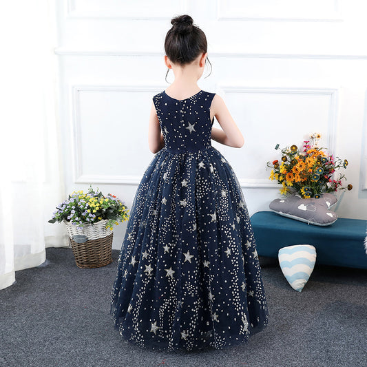 Vestido Princesa Azul Estrellado para Niña - Image 2