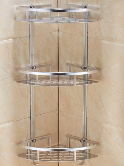 Estante Esquinero de Aluminio para Baño - 3 Niveles sin Perforación - Image 15