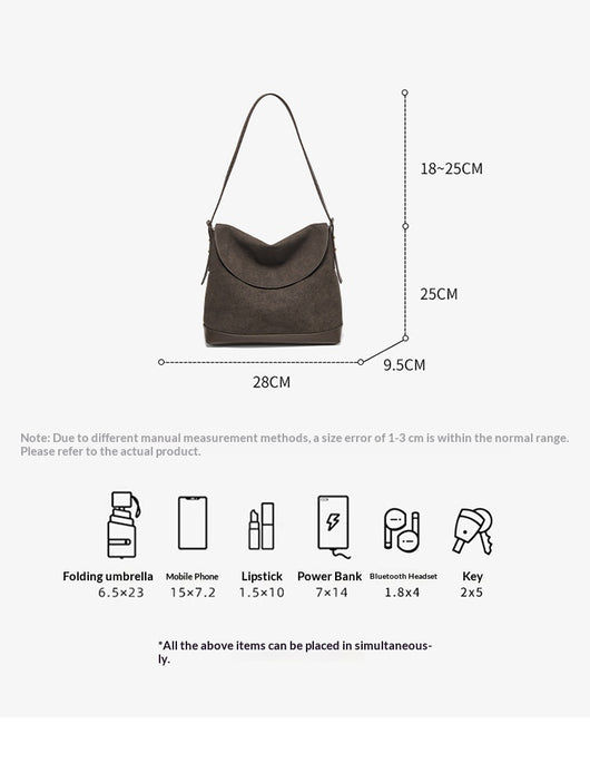 Bolso de Hombro Ante Sintético con Gran Capacidad y Correa Cruzada - Image 7