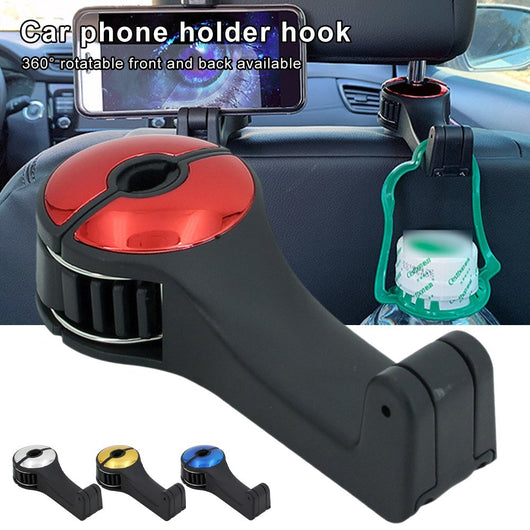 Gancho Organizador para Reposacabezas del Auto - Soporte Multifuncional para Teléfono y Accesorios