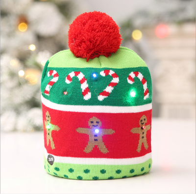 Gorro Navideño Tejido con Luces LED - Árbol de Navidad y Muñeco de Nieve - Image 5