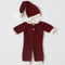 Conjunto Navideño para Recién Nacido: Gorro Mohair y Mameluco Elegante
