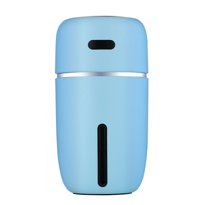 Black portable humidifier with a silver band, a power button, and a water level indicator, suitable for car or home. - Image 10