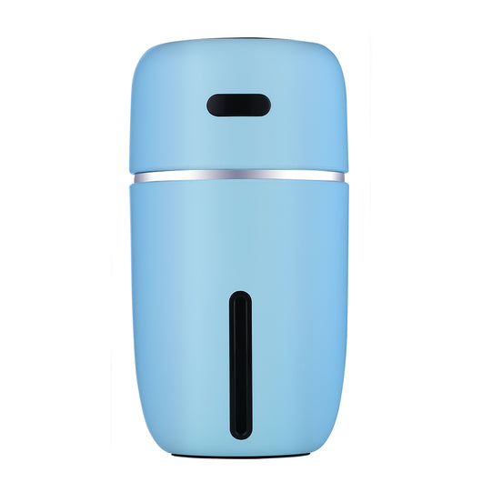 Black portable humidifier with a silver band, a power button, and a water level indicator, suitable for car or home. - Image 10