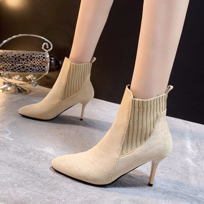 Botas Stiletto Puntiagudas con Caña Elástica para Mujer - Image 2